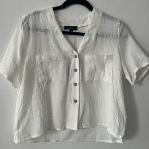 NWT Lulus White Cropped Shirt